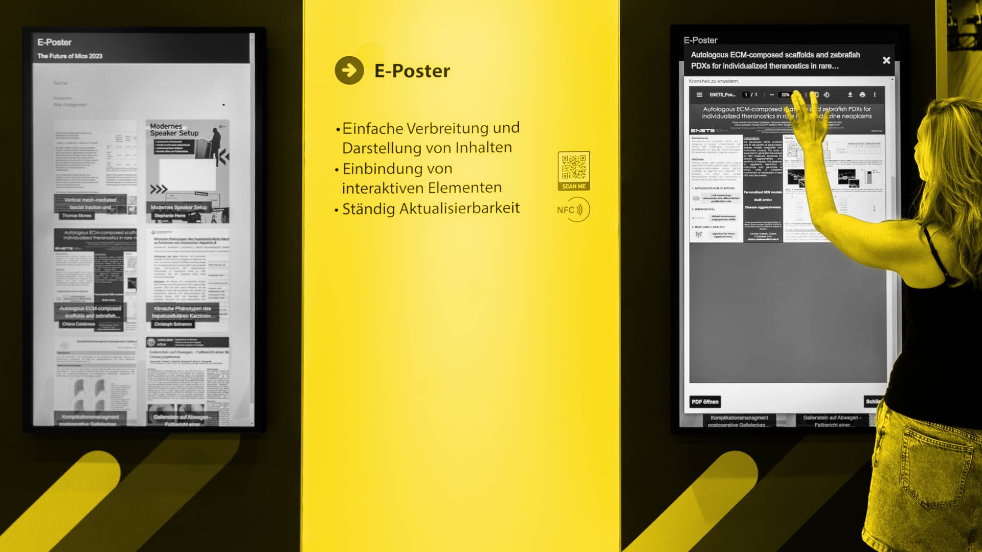 digitale Poster in Form von Bildschirmen